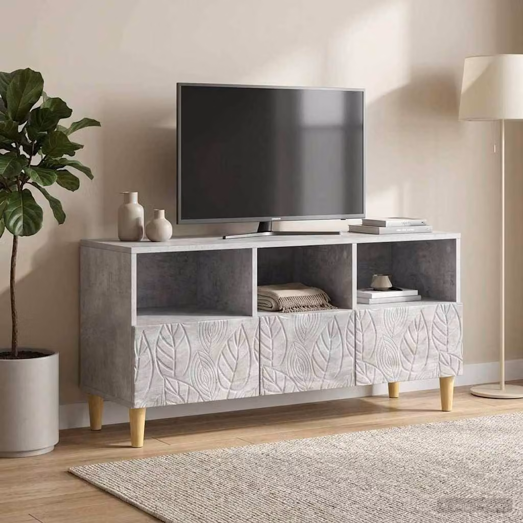 Mobile TV vidaXL in stile vintage con finitura legno e grigio cemento, L 102 x P 34,5 x H 50 cm