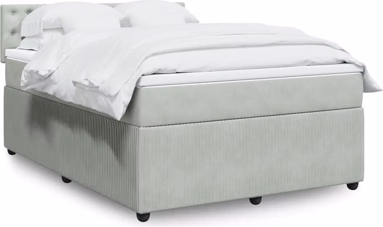 Maison Exclusive - Giroletto a Molle con Materasso Grigio Chiaro 160x200cm Velluto
