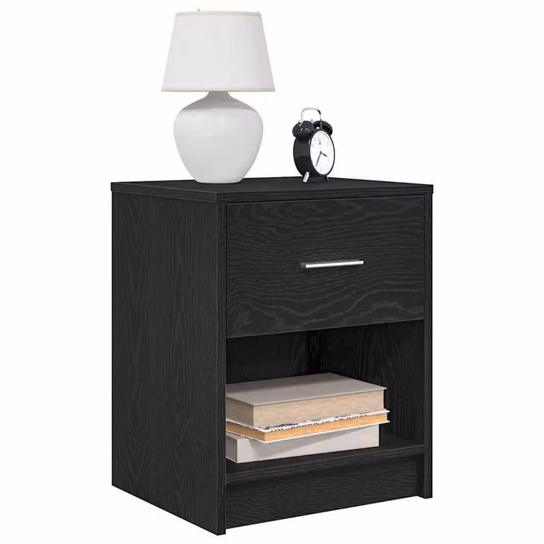 Set di 2 comodini sospesi vidaXL con cassetto in MDF, colore nero e grigio, design moderno L/P/H: 40 x 34 x 50 cm