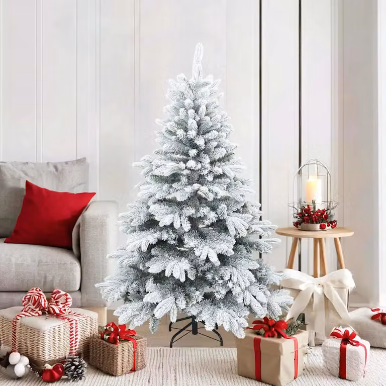 Albero di Natale artificiale da tavolo vidaXL bianco con effetto neve, H: 101 cm, L: 101 cm