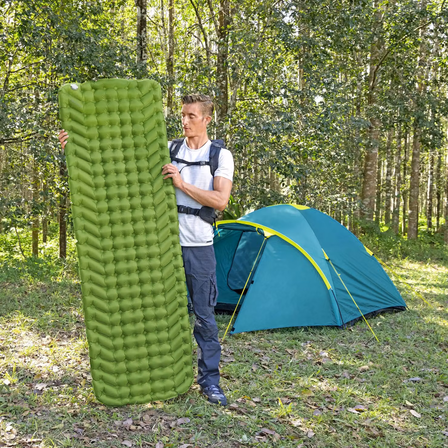 Materasso singolo gonfiabile da campeggio Bestway WanderLite Verde, L: 188 cm, P: 58,5 cm, H: 6,5 cm – 2