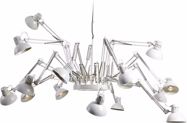 Moooi Dear Ingo Lampada a sospensione moderna in metallo bianco con altezza regolabile