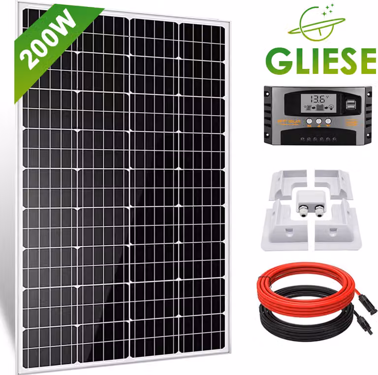 200W camper RV set modulo solare pannello solare 12V sistema solare pacchetto completo sistema ad isola con staffa di montaggio PV