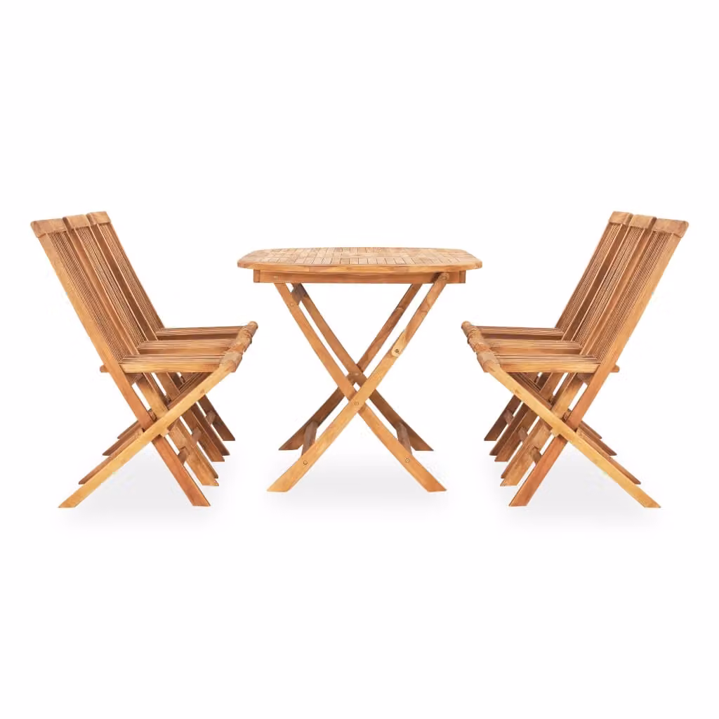 vidaXL set da pranzo da giardino 7 pezzi pieghevole in legno massiccio teak