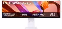 Monitor Ultrawide Curvo LG 49U950A W da 49 pollici, Pannello IPS, Risoluzione DQHD 5120x1440, 144Hz, Bianco