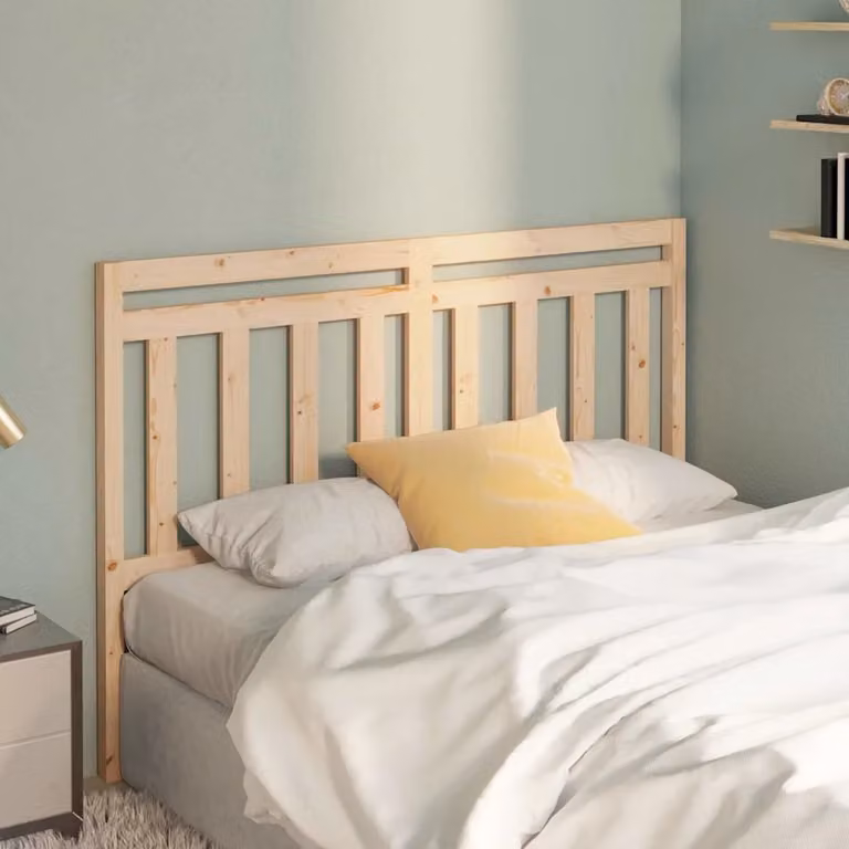 Testiera per letto vidaXL in legno massello di pino rustico, marrone/beige, L 156 cm x H 100 cm x P 4 cm