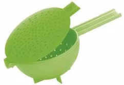 Scolapasta tondo in plastica con coperchio Cosmoplast, verde, H 10 cm, L 17 cm