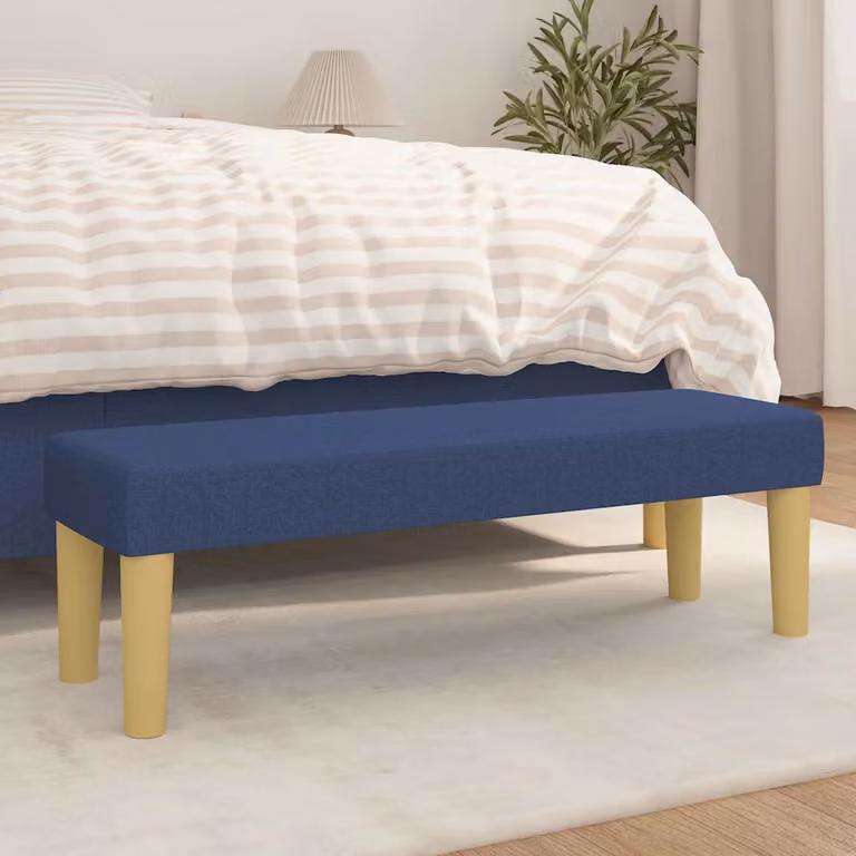 Panca moderna vidaXL in tessuto blu L: 100 cm, P: 30 cm, H: 30 cm