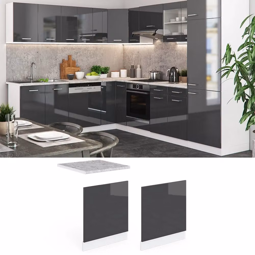 Pannello frontale R-Line Vicco Antracite lucido e Bianco, Larghezza: 60 cm – 2