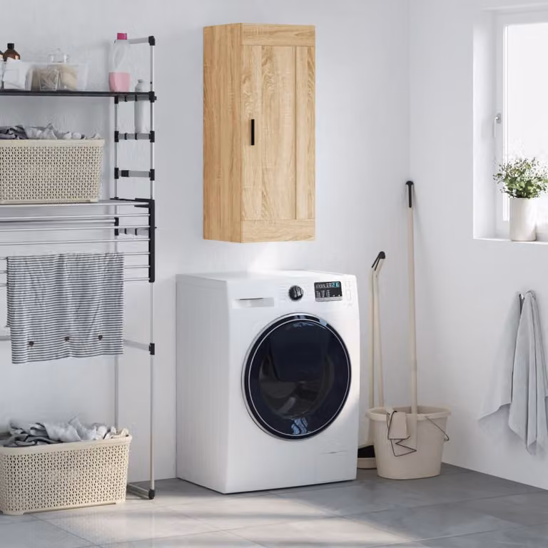 Mobile a parete vidaXL in legno Rovere Sonoma, L/P/H: 34,5 x 34 x 90 cm