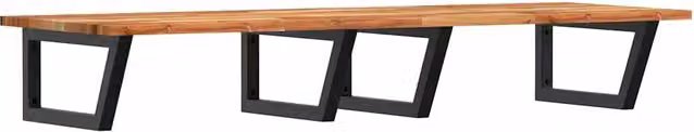 Ripiano a parete per lavabo DESIGN IN in acciaio nero e legno di acacia oliato marrone