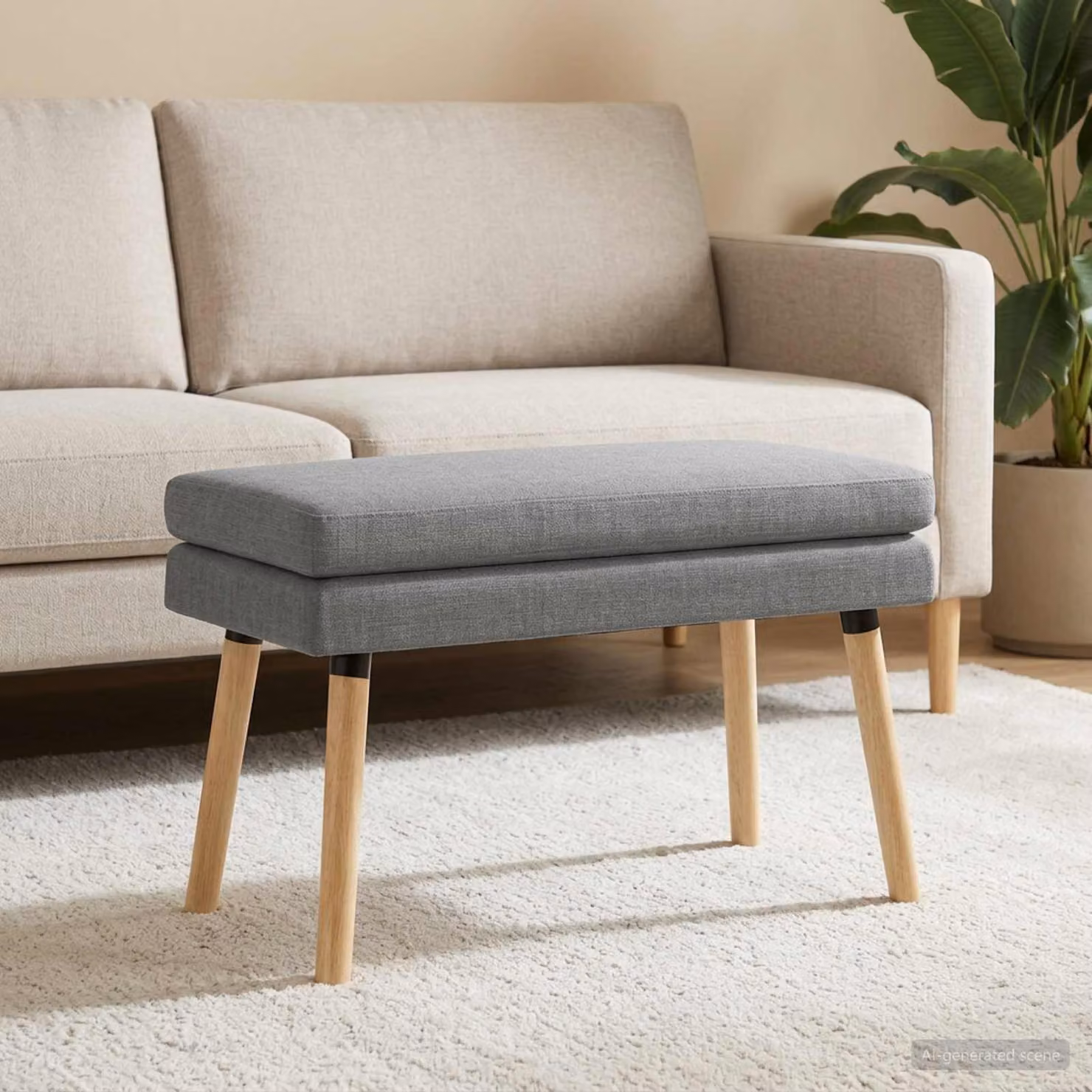 Panchina a doppio strato vidaXL Grigio con seduta in tessuto e struttura in legno, L 80 x P 40 x H 47 cm