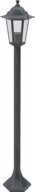 Set di 6 lampioni da giardino classici in alluminio e PVC, colore verde scuro, attacco E27, Altezza: 110 cm