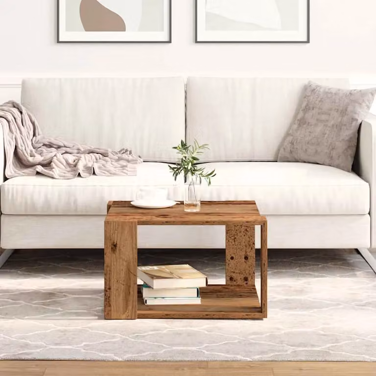 Tavolino da salotto moderno vidaXL in legno marrone, L/P/H: 51,5 x 51,5 x 30 cm