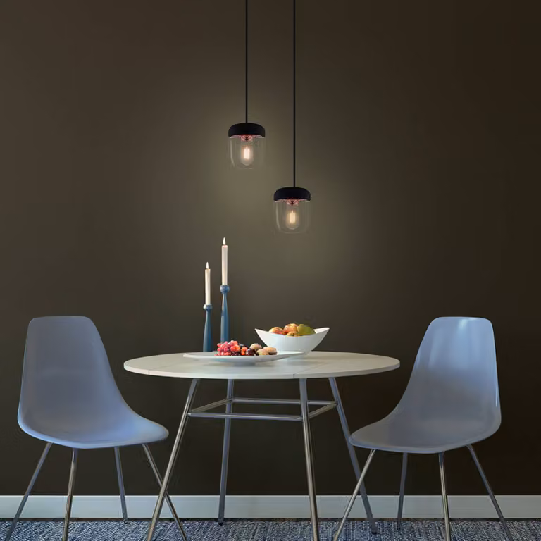 UMAGE Lampada a sospensione Acorn, dimmerabile, Nero, Soggiorno / Sala da pranzo, Vetro, Design, Lampada a sospensione