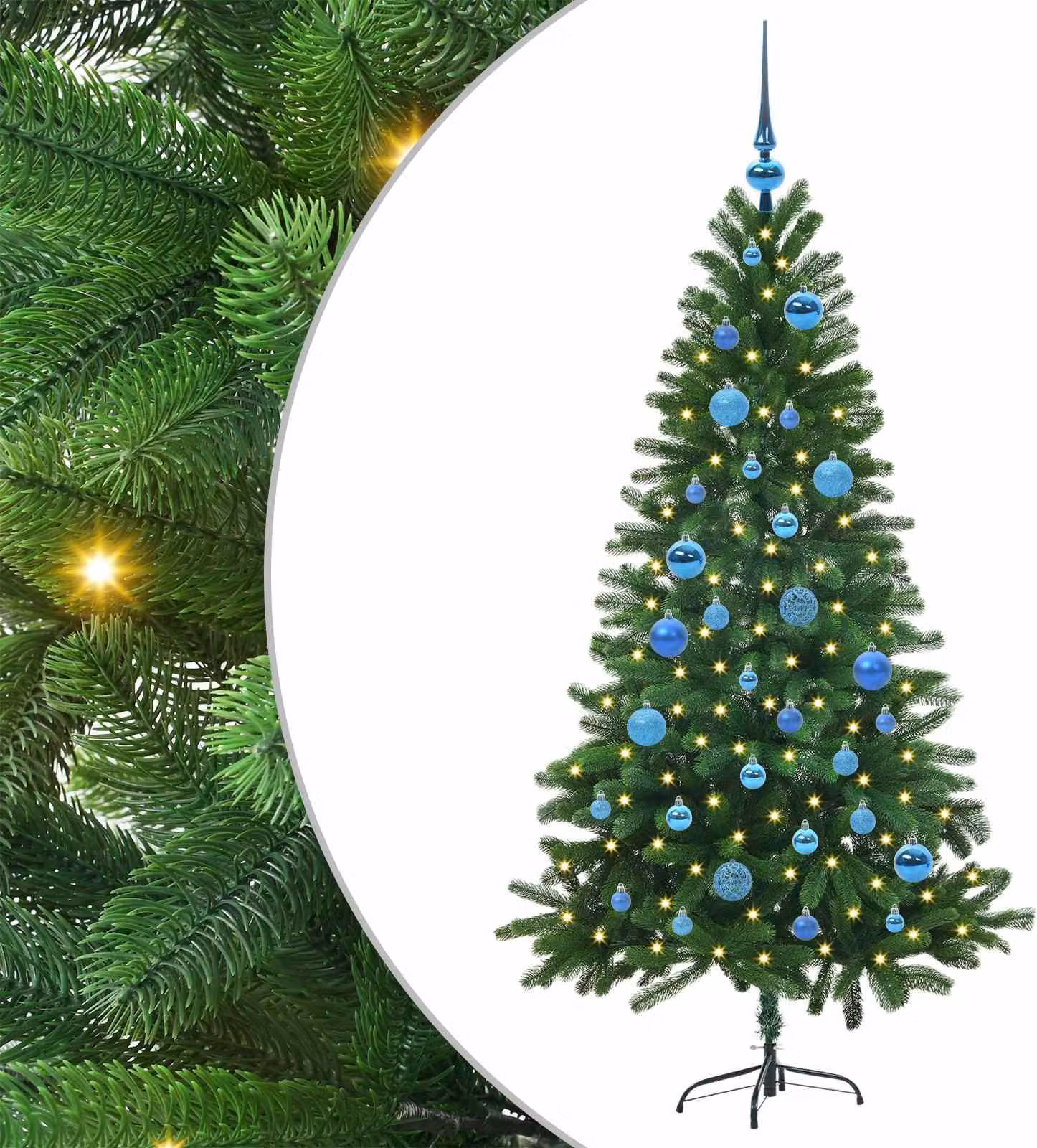 Albero di Natale con 150 LED con supporto Verde 150 cm PE