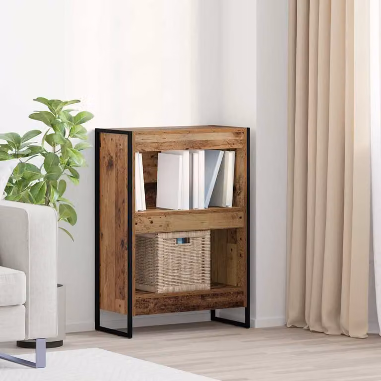 vidaXL Armadio per Libri in Stile Industrial Marrone con Legno e Metallo L: 60 cm, P: 30 cm, H: 86,5 cm