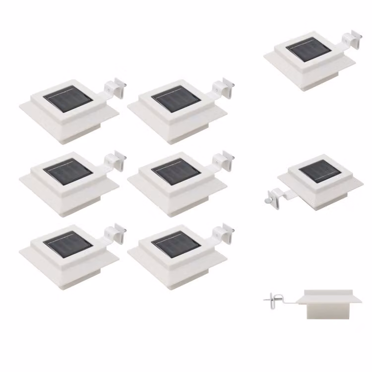 vidaXL Luci solari da esterno 6 pezzi LED quadrati 12 cm bianco - Illuminazione da esterno