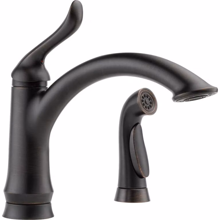 Miscelatore da cucina con doccetta laterale, finitura bronzo veneziano, monocomando