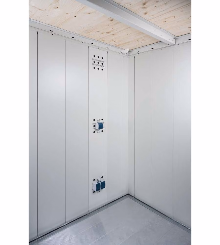 Pannello montaggio elettrico Casetta per attrezzi Neo, grigio bianco