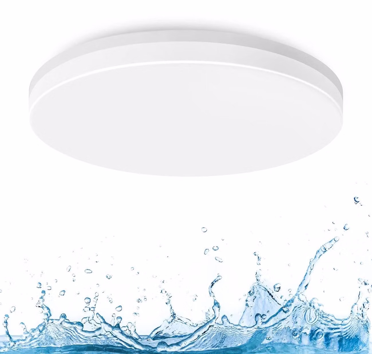 LVWIT, plafoniera LED da 24W, lampada da soffitto impermeabile IP65, luce bianca neutra da 4000K, 2400LM, design rotondo e piatto, ideale per cucina, camera da letto, balcone, corridoio, bagno, soggiorno, diametro 330mm