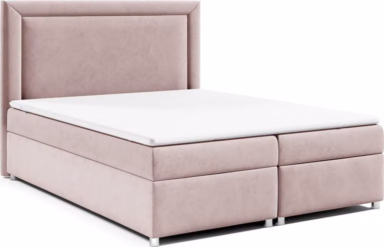 Best for Home Letto boxspring con contenitore Trinity K-3 Materasso a molle Bonell incl. topper, con consegna 140x200-Rosa