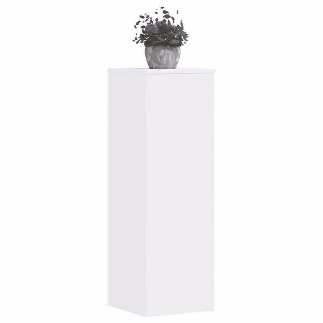 Set di 2 supporti per piante vidaXL in legno bianco per giardino, terrazzo o balcone, L/P/H: 33 x 33 x 100 cm