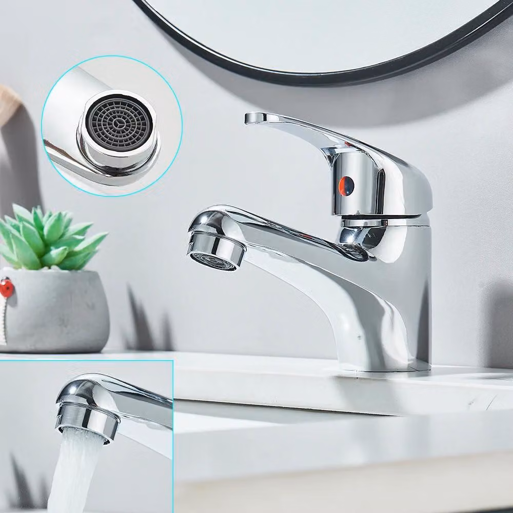 Rubinetteria per bagno - Rubinetto per lavabo - Monocomando - Montaggio a filo piano - Miscelatore caldo/freddo - Cartuccia in Vetroceramica - Acciaio inossidabile - Cromo