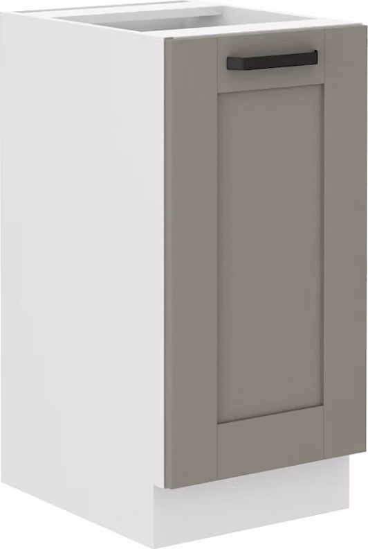 Armadietto inferiore ad anta singola LAILI - larghezza 40 cm, grigio chiaro / bianco