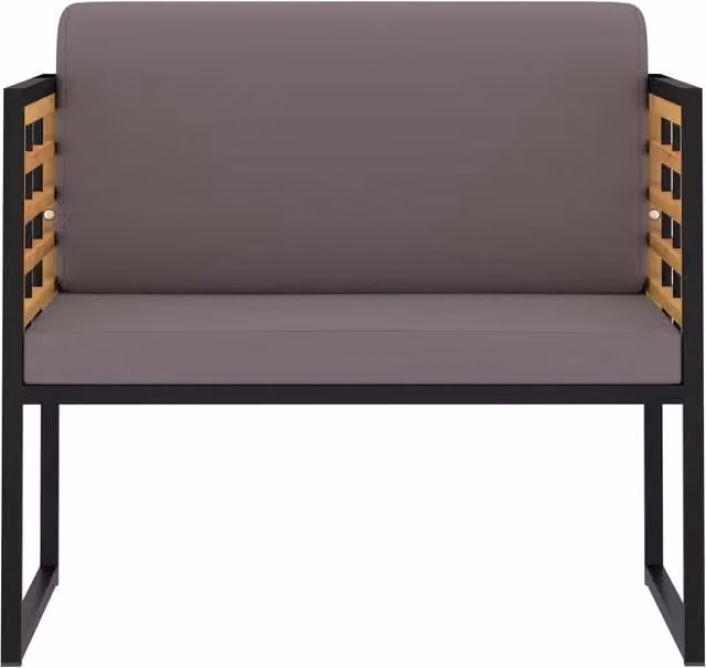 Sedie da Giardino con Cuscini 2 pz in Legno Acacia Grigio Scuro 46508
