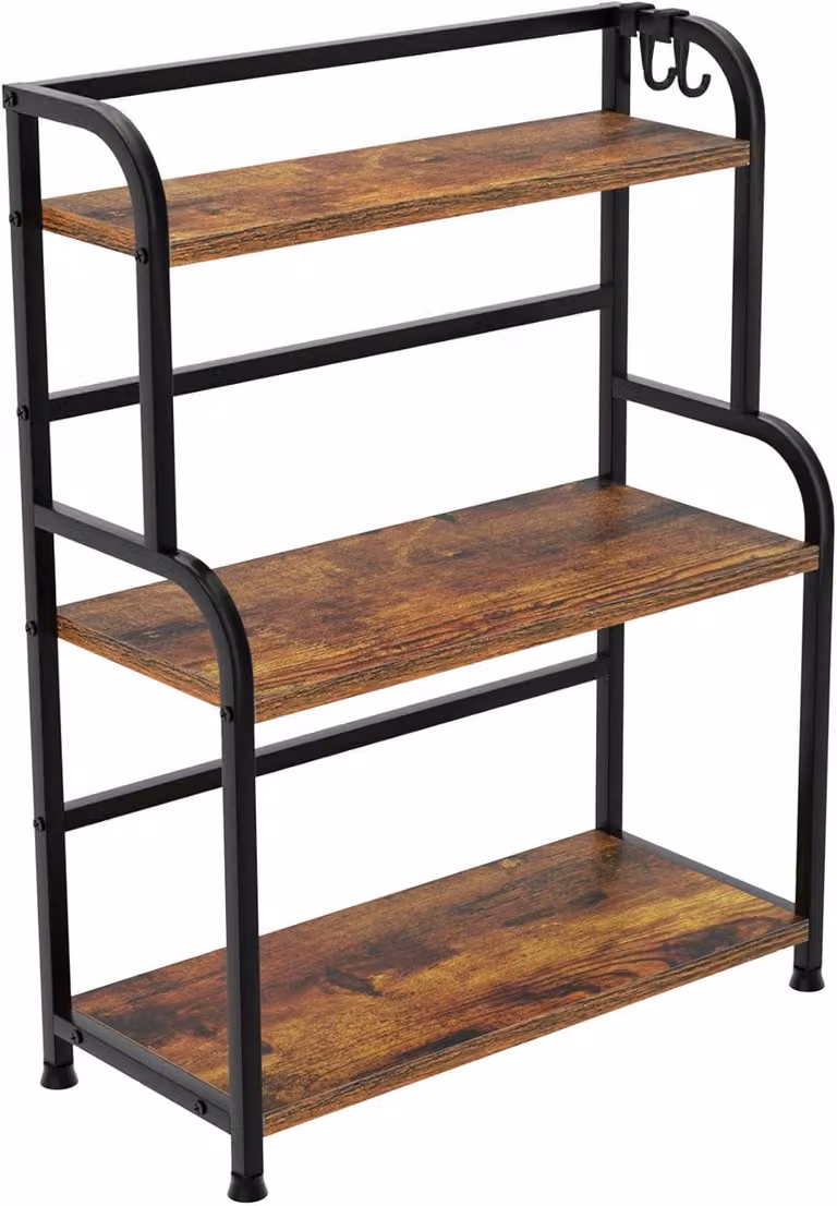 Scaffale portaerbe in metallo e legno, 53x40x18 cm, soluzione salvaspazio, ideale per cucina e bagno