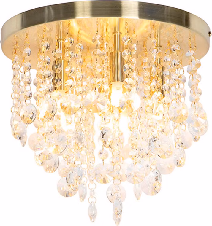 QAZQA - Lampada da soffitto classica Art Déco I Lampada da soffitto I Lampada I Lampada dorata I Ottone con vetro - Medusa I Soggiorno I Camera da letto - Rotonda - Adatta a LED G9