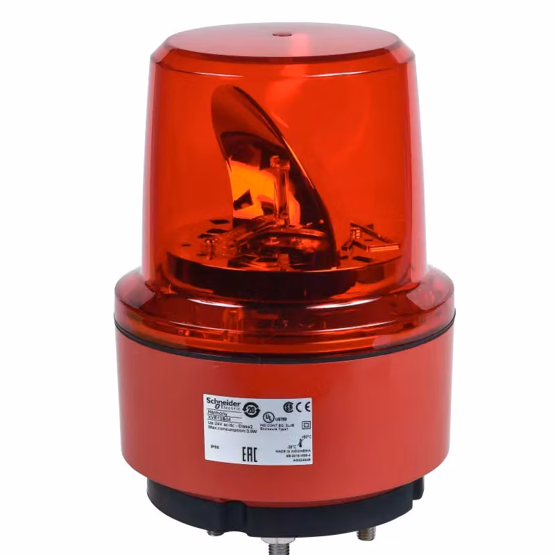 Lampada a specchio rotante Schneider Electric, Harmony XVR, 130 mm, rossa, senza cicalino, 24 V CC XVR13B04