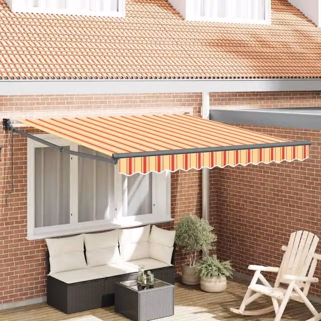 Tenda retrattile Giallo e Arancione 300 x 250 cm 3329972