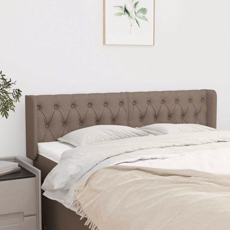 Testiera ad orecchio vidaXL in tessuto beige L: 147 cm, P: 16 cm, H: 78/88 cm