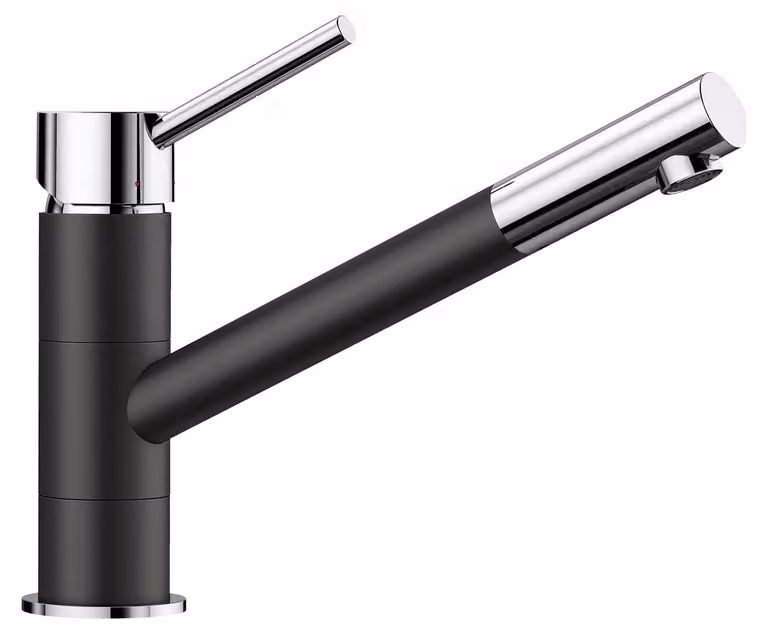 BLANCO KANO SILGRANIT aspetto bicolore argento granito nero/cromo