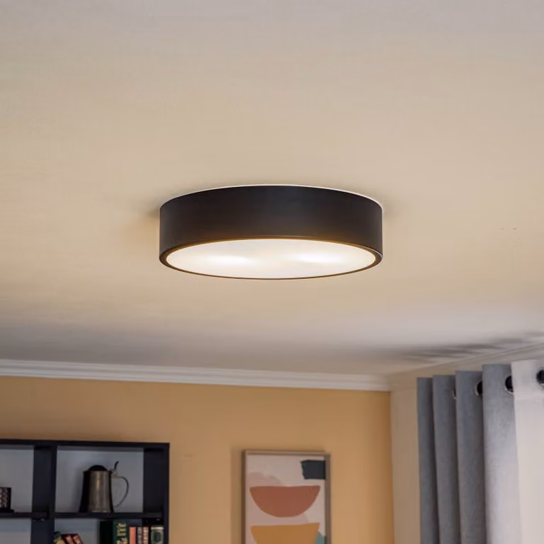 Plafoniera soffitto Kimban Lamkur, dimmerabile, Nero, Soggiorno / Sala da pranzo, Metallo, Plafoniera