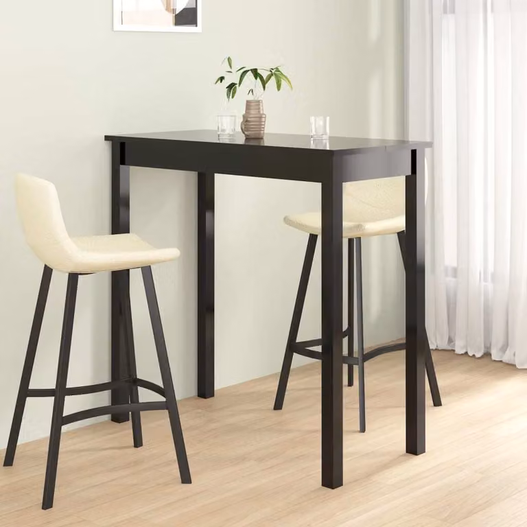 Maison Exclusive - Tavolino da bar in MDF nero 115×55×107 cm