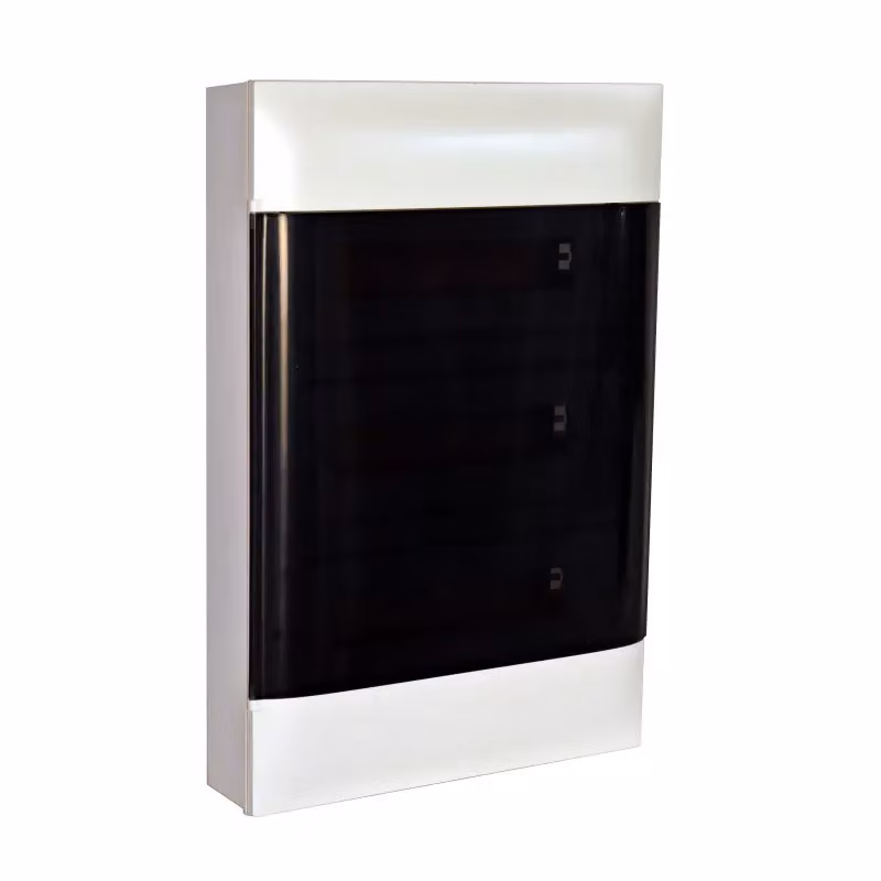 Distributore a superficie Legrand Praktibox S, con sportello in vetro fumé, bianco, 3x 12 moduli 135213