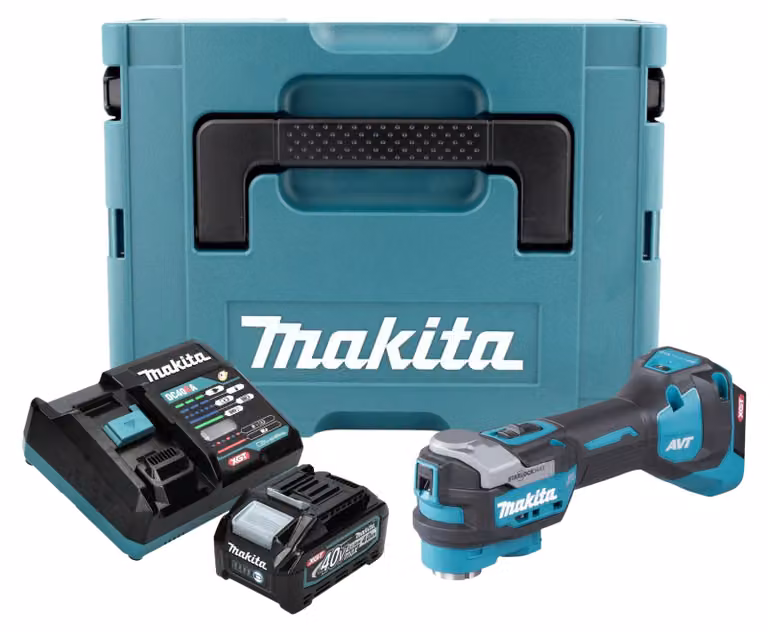 Makita TM 001 GM101 Utensile multifunzione a batteria 40 V max. Starlock Max Brushless + 1x batteria ricaricabile 4,0 Ah + caricabatterie + Makpac