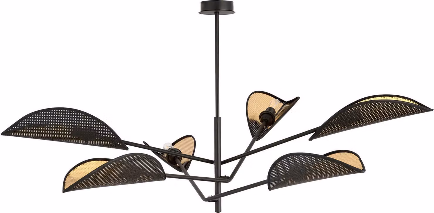 Lampadario Emibig 6xE14 40W VENE 6 NERO/ORO 1158/6
