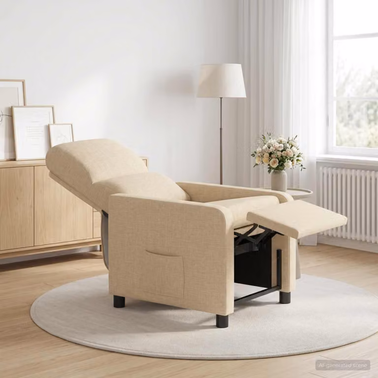 Poltrona reclinabile elettrica vidaXL beige con braccioli per soggiorno e ufficio