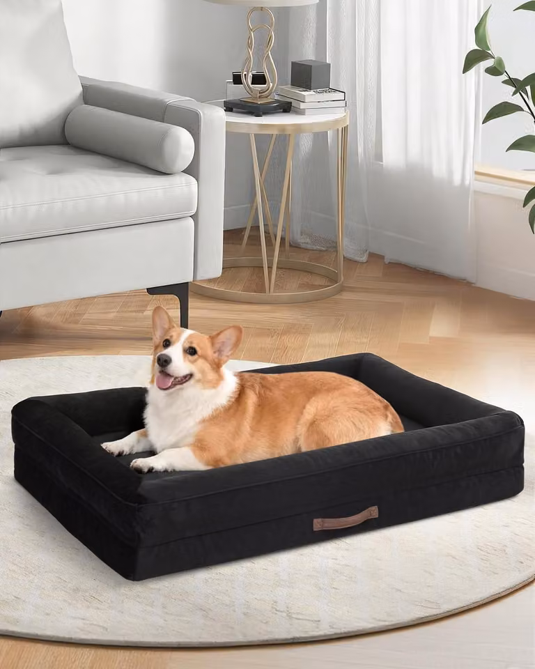 Elzusha - Letto ortopedico per cani con coperta impermeabile e base antiscivolo