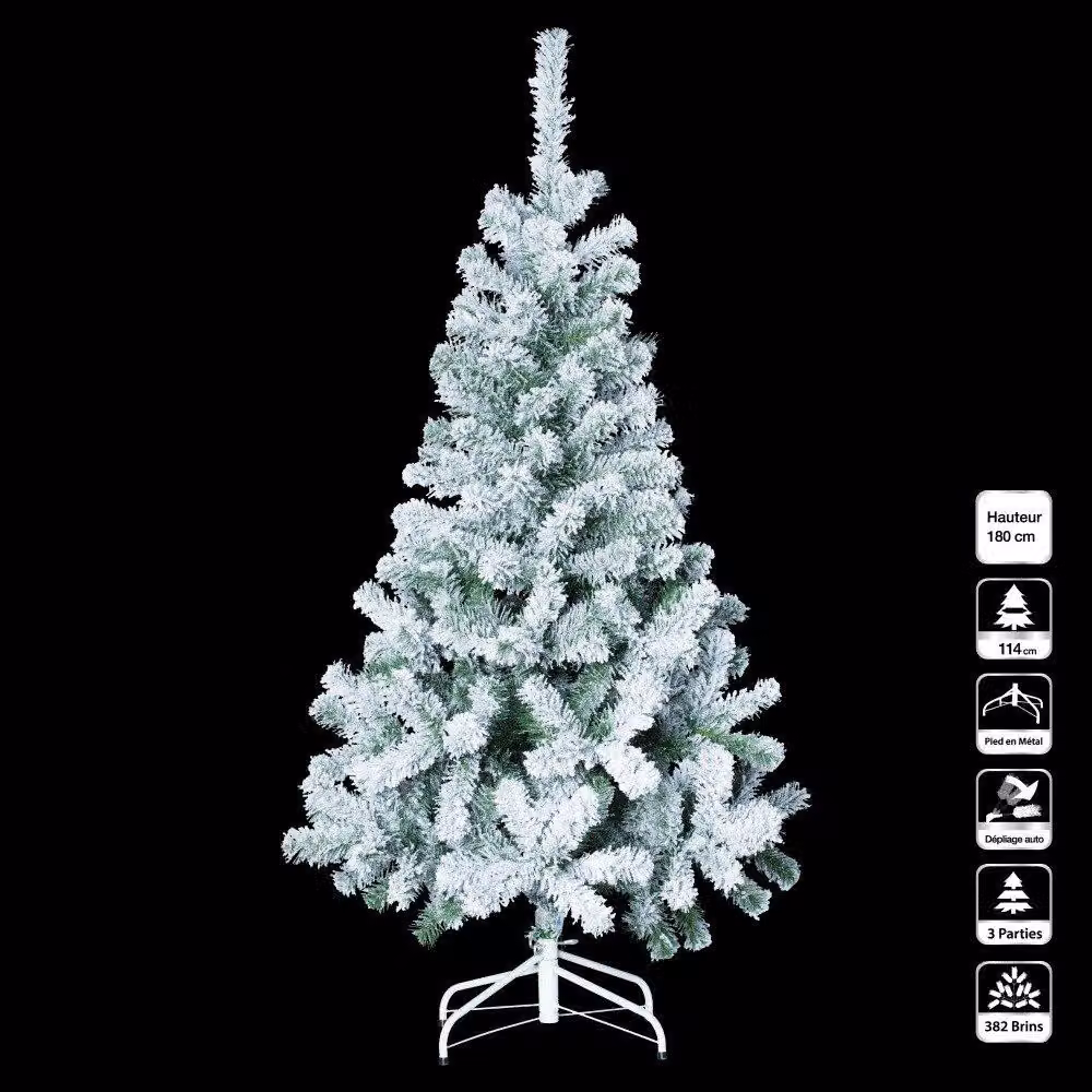 Albero di Natale artificiale da 180 cm con bellissimi fiocchi di neve bianchi - Fééric Lights and Christmas
