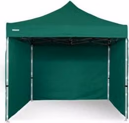 Tenda a forbice per eventi 4x4 m ALU Premium 450 g/m² - 4 pannelli laterali pieni, verde