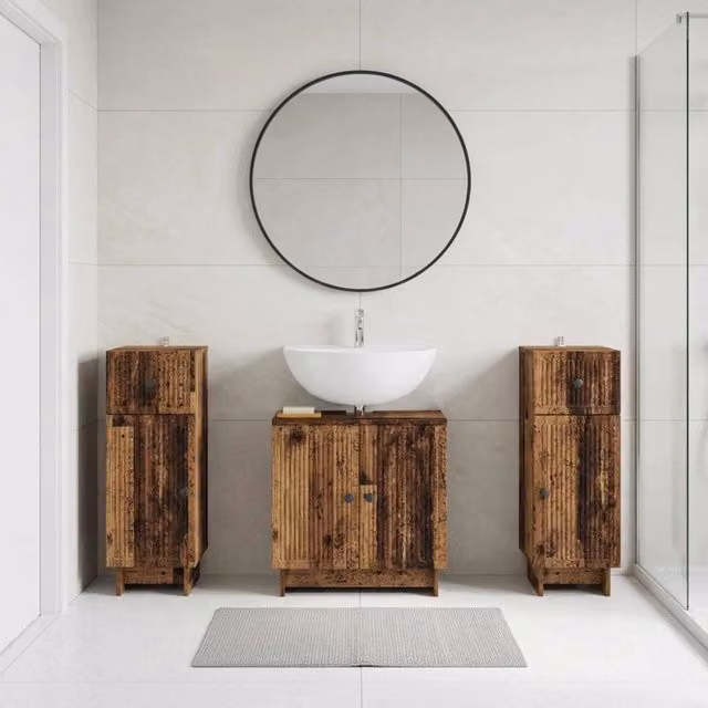 Set di armadietti da bagno in 3 pezzi EDE Legno antico 3417988