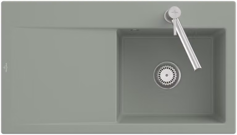 Lavello V&B Subway Style 50 R, con scarico, manuale, con gre. Vetroceramica-Plus