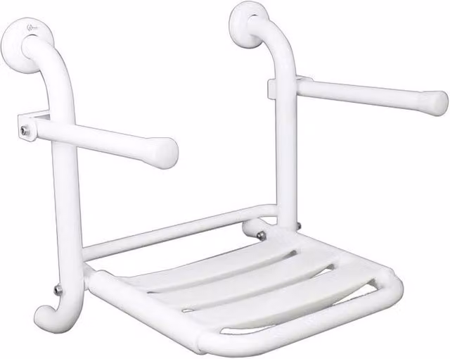 Seggiolino ribaltabile inox con braccioli reclinabili e doghe