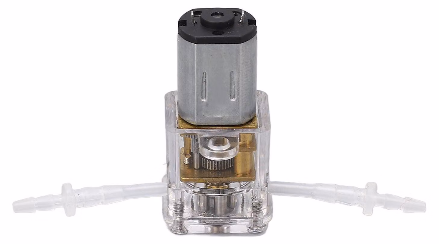 Mini-pompe peristaltiche, portata di 1 ml/min, altezza di pompaggio di 0,001 metri, attacco G10, alimentazione 3V