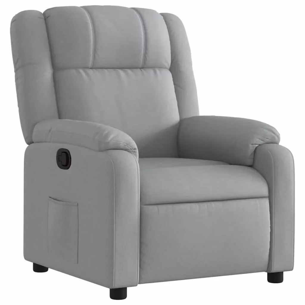 Poltrona reclinabile relax vidaXL in tessuto grigio con braccioli e struttura in legno e metallo – 2